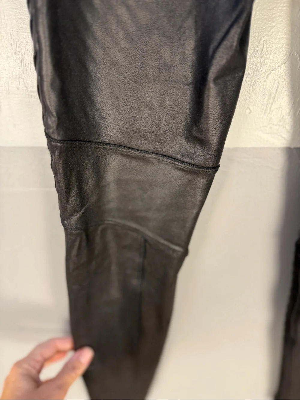 SPANX Black High-Waist Moto Panel Leggings - Picture 6 of 8